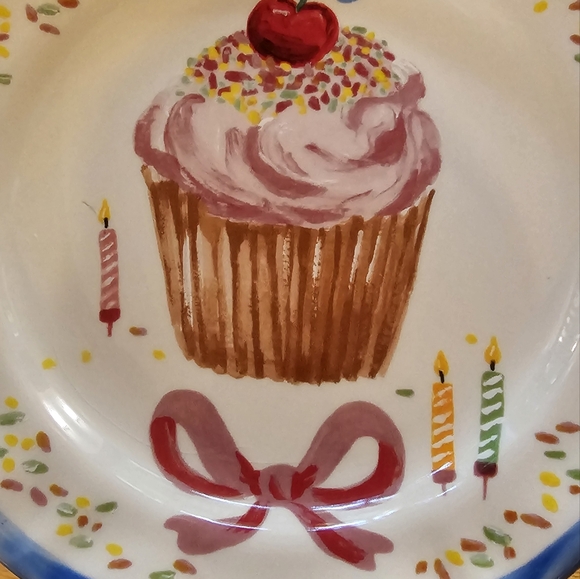 Nathalie Lete Plate Joyeux Anniversaire Birthday Francophile By Anthropologie - Picture 3 of 7